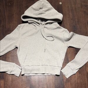 Women's Sommer Ray Gray Hooded Crop Top